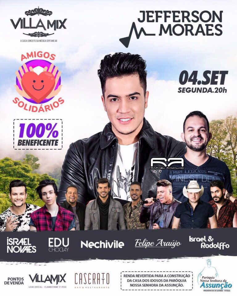 ao lado de jefferson moraes, cantores fazem show beneficente em goi