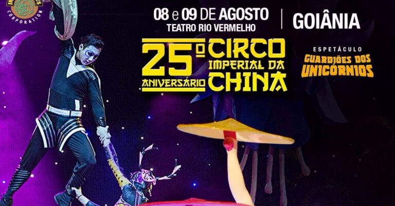 Eflyer - Circo Imperial da China - Dias 08 e 09 de Agosto no Teatro Rio Vermelho em Goiânia.