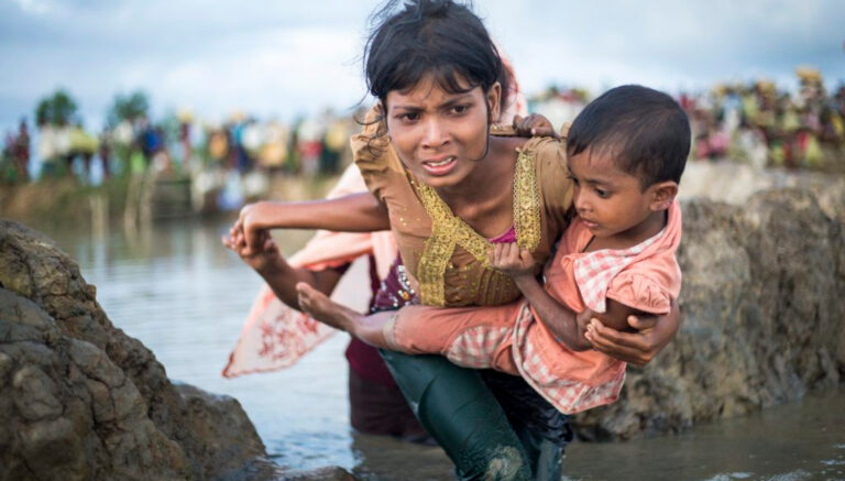 Bangladesh. Thousands of new Rohingya refugee arrivals cross the border