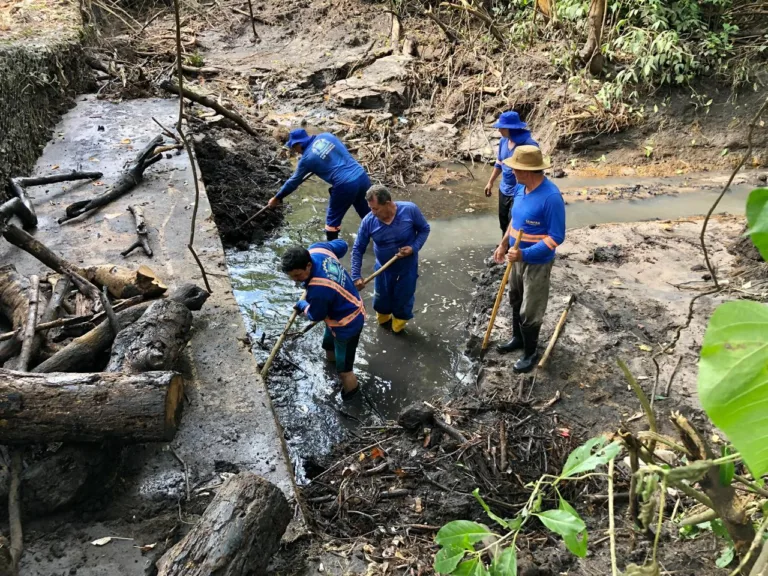 Uma opção de título baseado no conteúdo seria:  
"Prefeitura de Goiânia retira 100 toneladas de lixo de bueiro no Córrego Macambira após solicitação de moradores"  
(Alternativamente, pode ser simplificado ou ajustado para maior impacto, como: "Seinfra desobstrui córrego em Goiânia e evita alagamentos com retirada de 100 toneladas de entulho".)  
Se precisar de variações, posso adaptar!