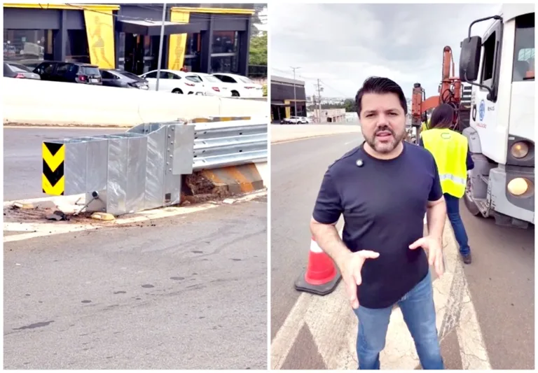 Anápolis: Amortecedor de impacto é instalado em viaduto da Avenida Brasil após série de acidentes fatais