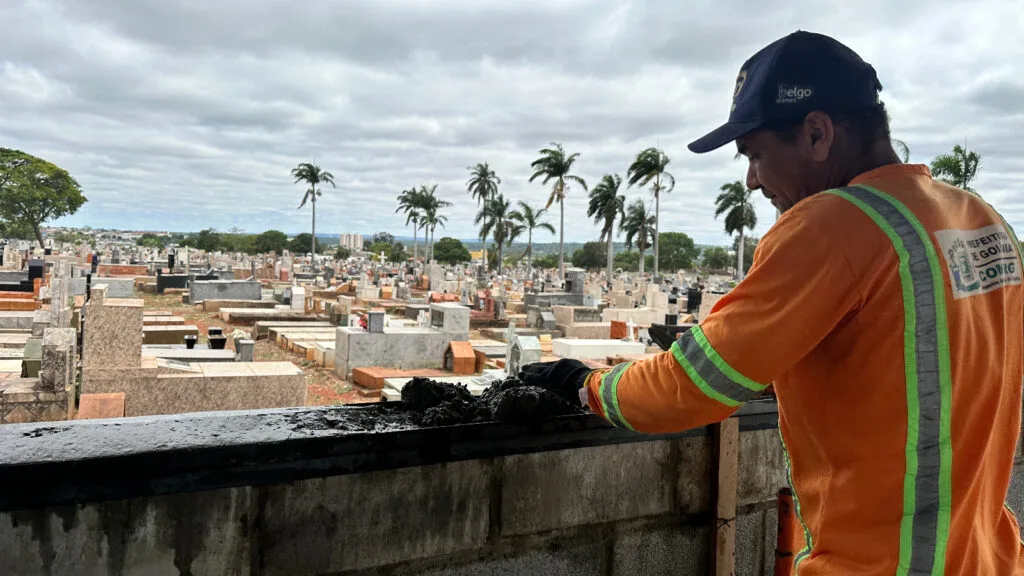 Prefeitura de Goiânia conclui 80% das obras do muro e calçada do Cemitério Parque