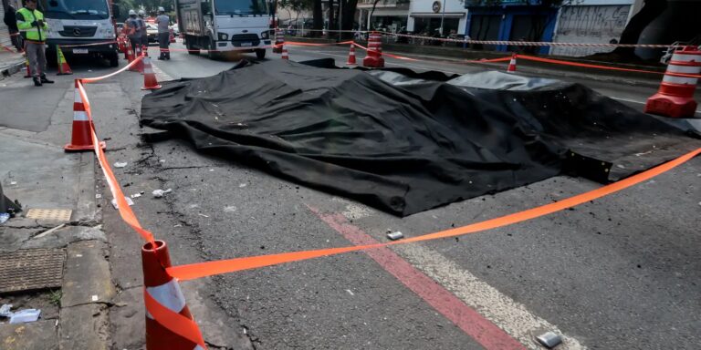 Explosão abre grande buraco na Rua da Consolação em São Paulo