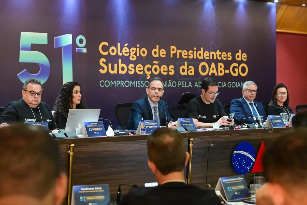 No Colégio de Presidentes da OAB-GO, Felipe Sarmento destaca papel das subseções como força motriz do sistema