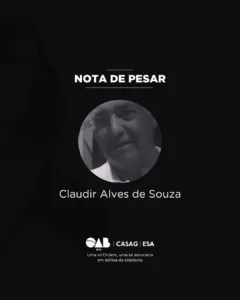 OAB-GO lamenta o falecimento do advogado Claudir Alves de Souza