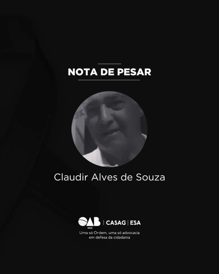 OAB-GO lamenta o falecimento do advogado Claudir Alves de Souza
