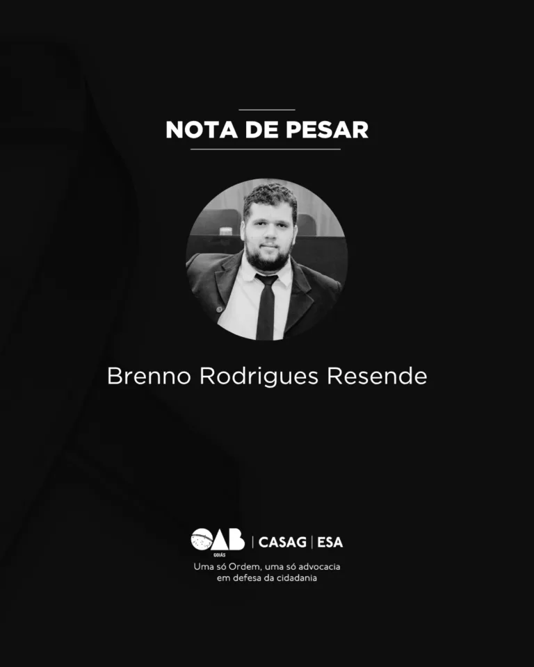 OAB-GO lamenta o falecimento de Brenno Rodrigues Resende