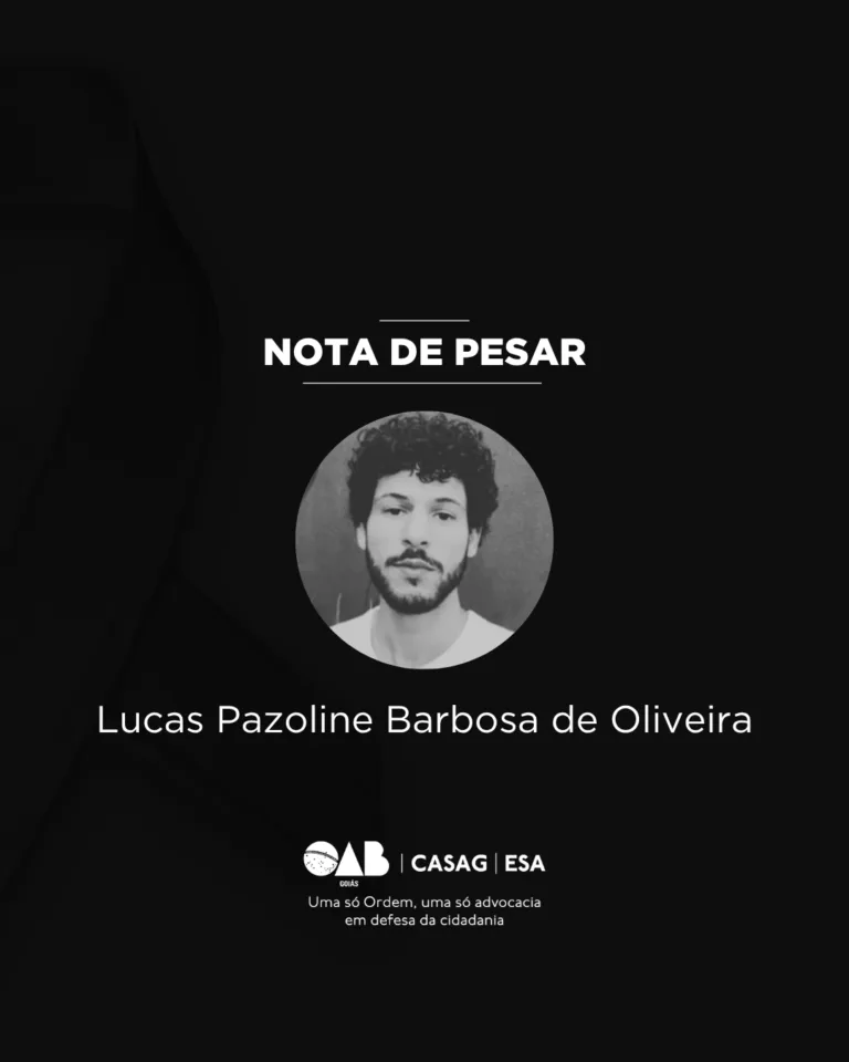 OAB-GO lamenta o falecimento do advogado Lucas Pazoline Barbosa de Oliveira