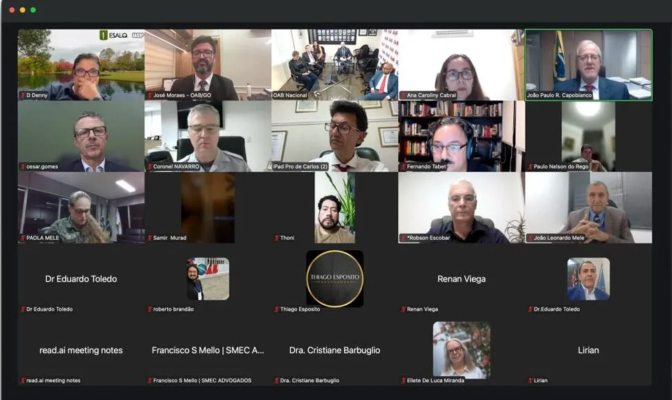 CDA da OAB-GO participa de reunião com OAB Nacional e acompanha discussões sobre cooperação institucional e atuação no Conama