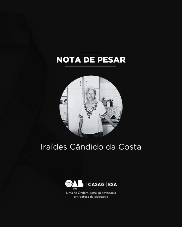OAB-GO lamenta o falecimento de Iraídes Cândido da Costa