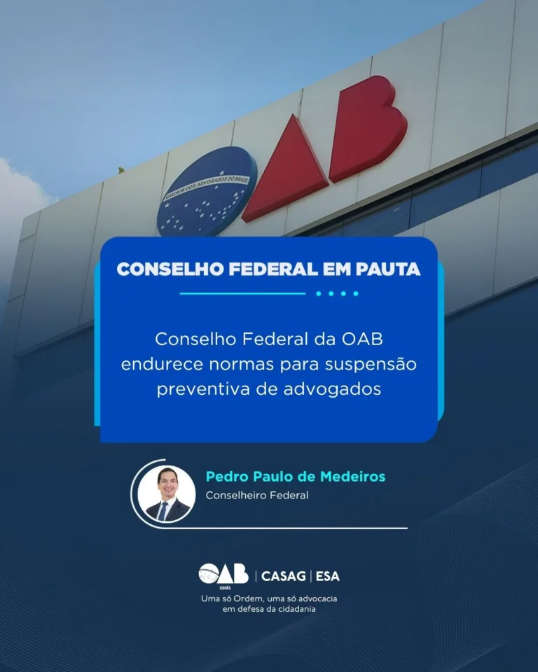 Conselho Federal da OAB endurece normas para suspensão preventiva de advogados