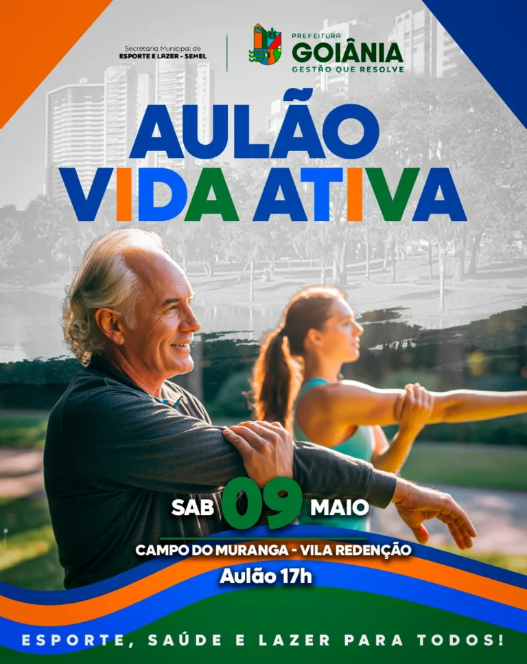 Prefeitura de Goiânia realiza Aulão Vida Ativa neste sábado (9/5)