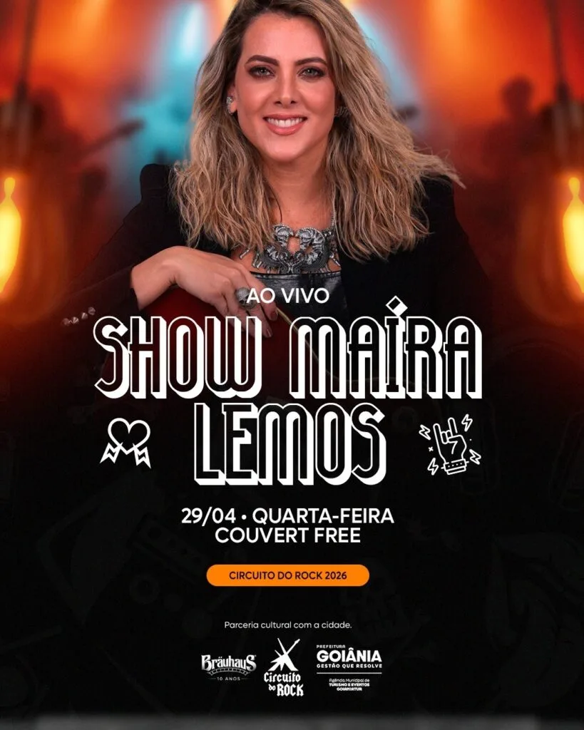 Show de Maíra Lemos encerra Circuito do Rock 2026 em Goiânia