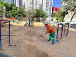 Goiânia: Prefeitura troca areia de parquinho na Praça das Artes por contaminação.