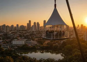Experiência a 40 metros de altura leva visitantes para ver Goiânia de um novo ângulo