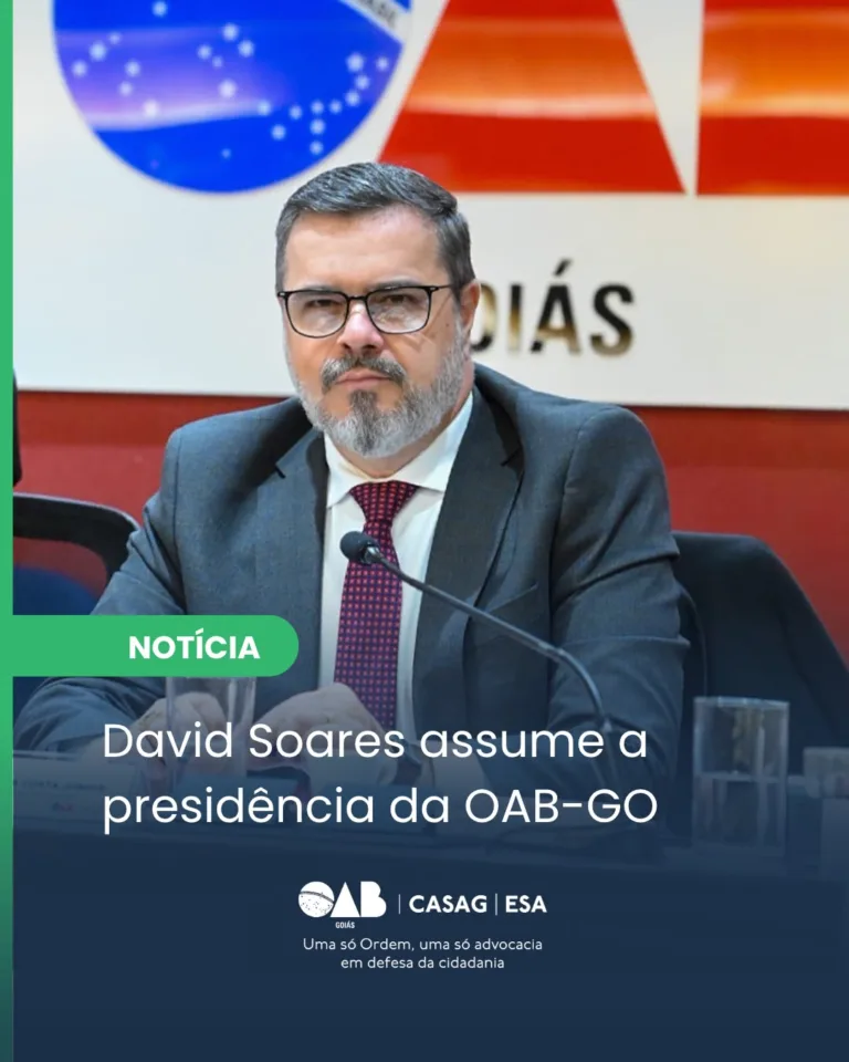 David Soares assume interinamente a presidência da OAB-GO