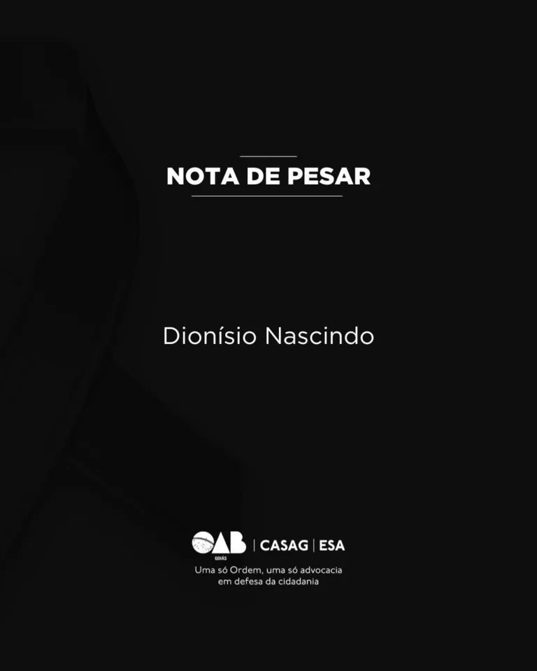 OAB-GO lamenta o falecimento de Dionísio Nascindo