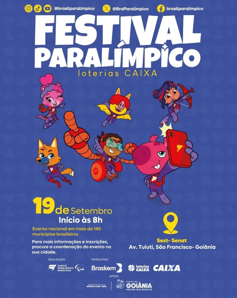 Festival Paralímpico terá atividades gratuitas em setembro em Goiânia