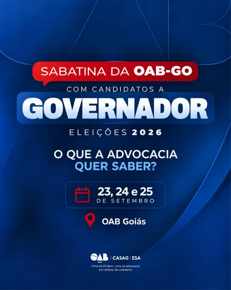 Candidatos ao Governo de Goiás terão sabatina da OAB-GO de