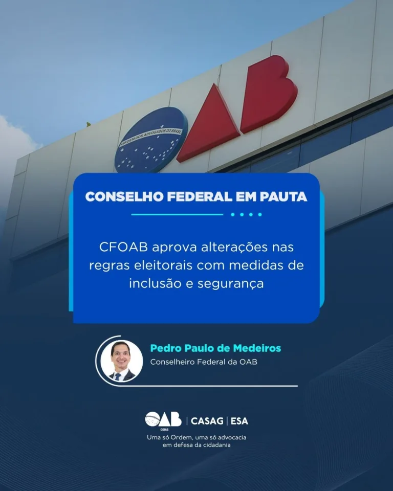 OAB aprova mudanças nas regras eleitorais com reserva de vagas