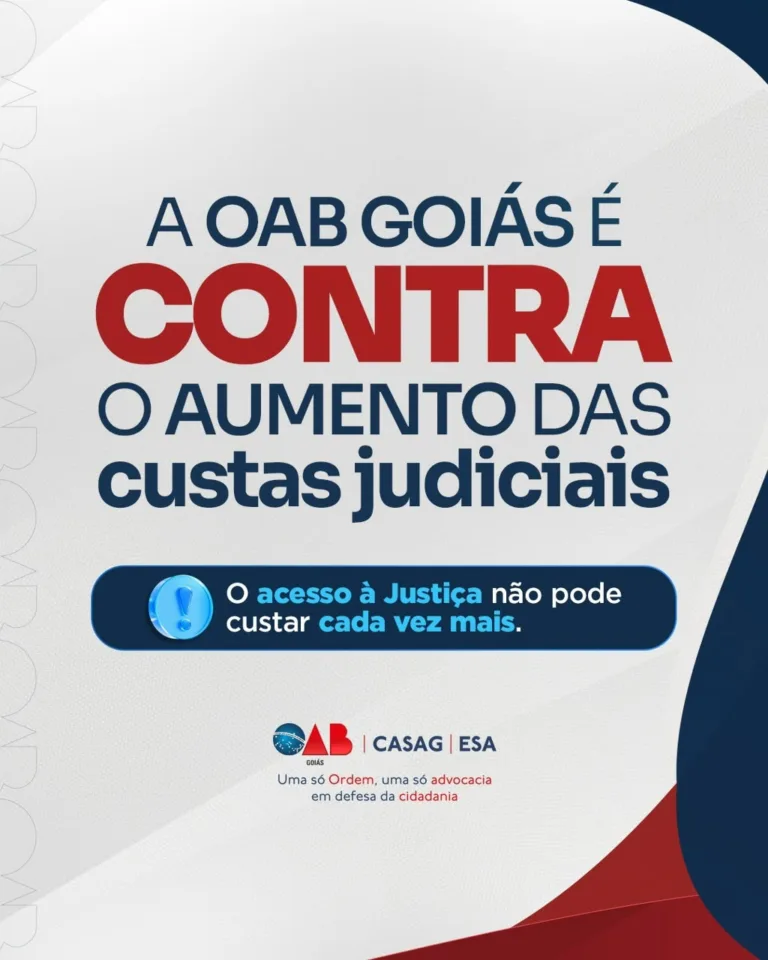 Proposta de aumento da taxa judiciária em Goiás é criticada
